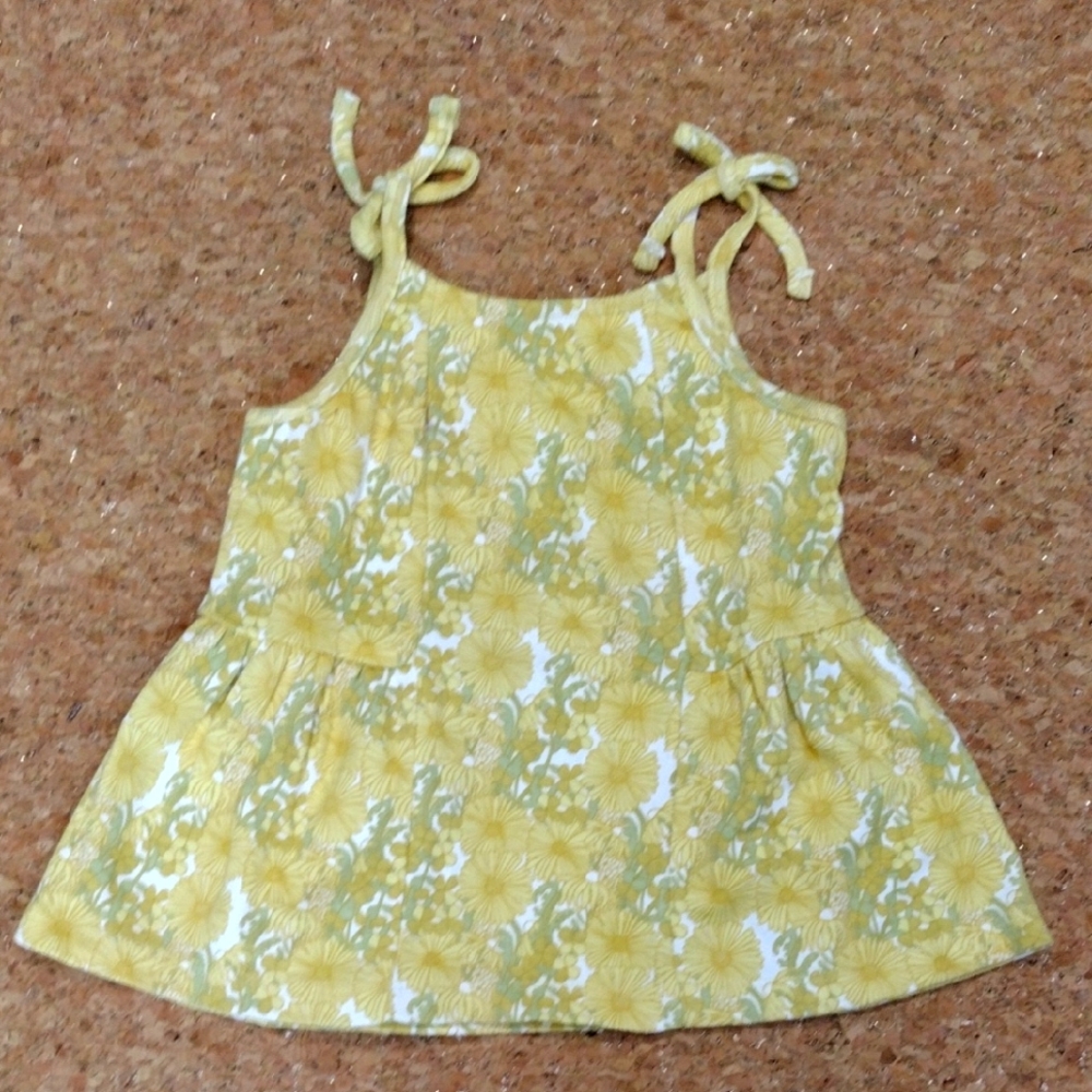 KQ Yellow Floral Ballerina Top